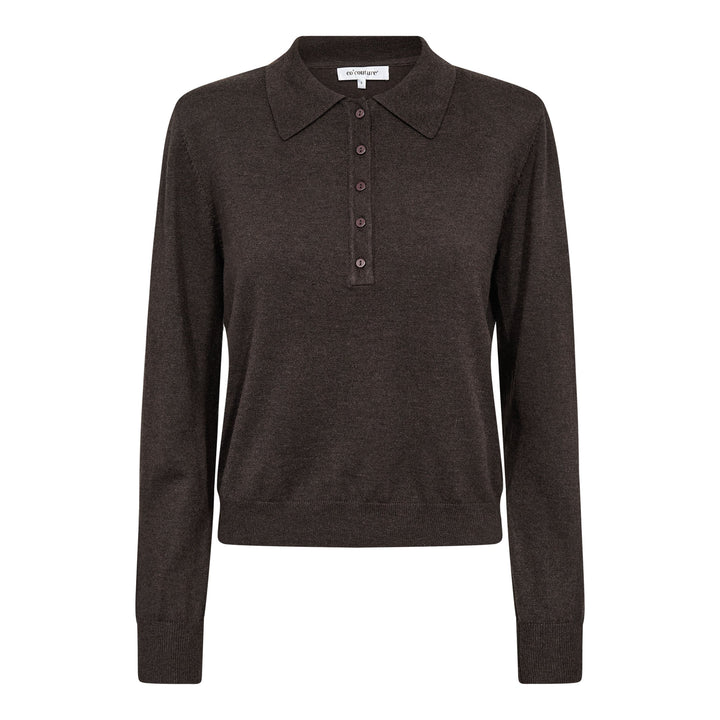 Co´Couture - Corycc Padded Polo Knit 500212 - 20003 - Dark Brown