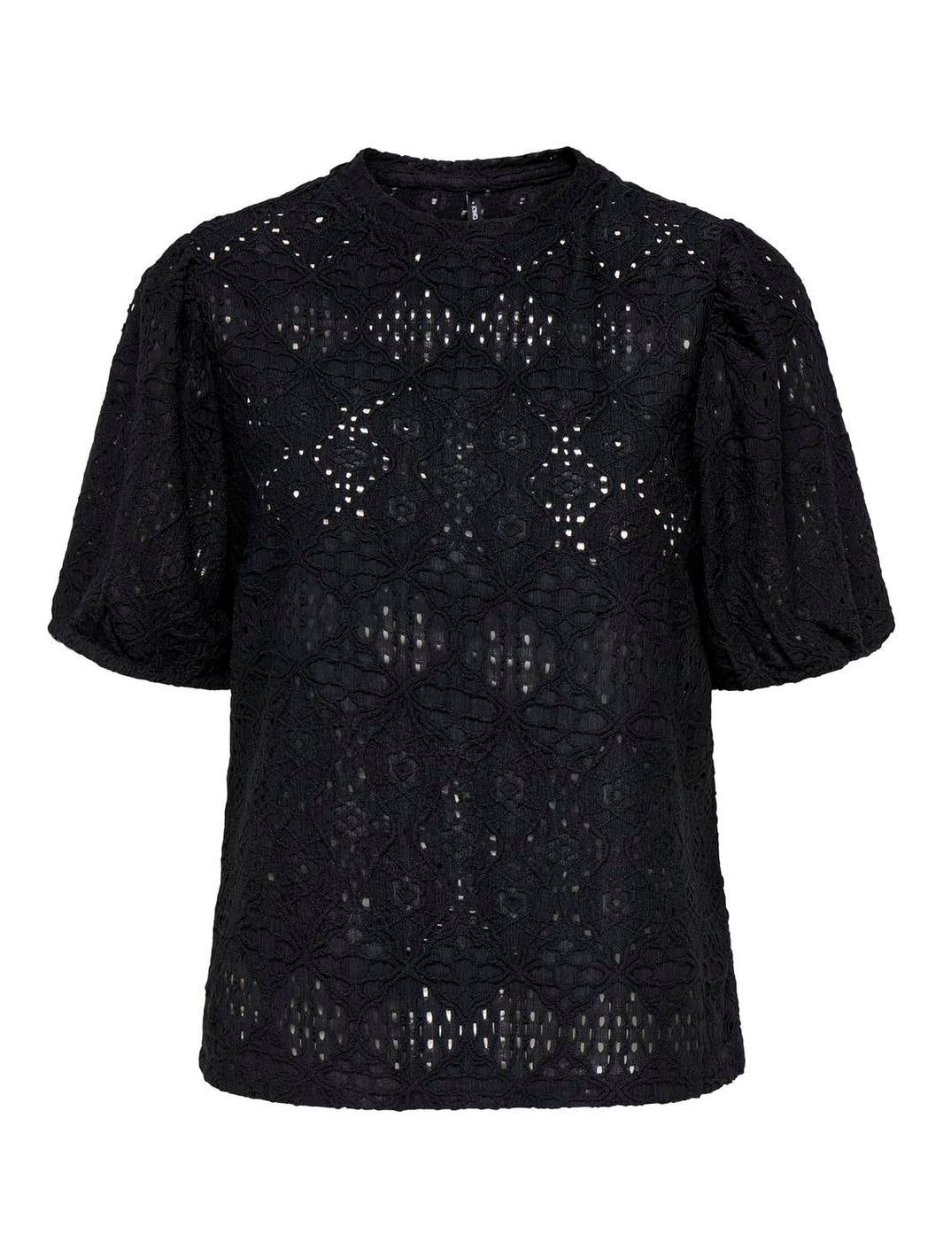 Only - Onlluz S/S Puff Sleeve Top - 4792858 Black