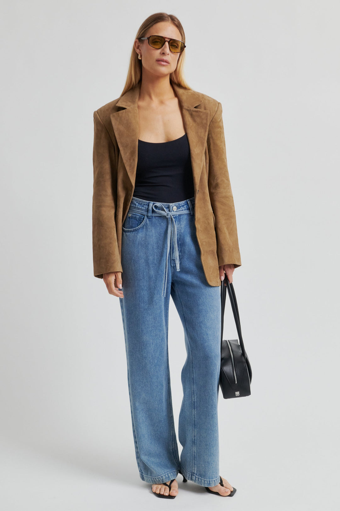 Second Female - Suellen Fitted Suede Blazer 60521 - 6152 Petrified Oak