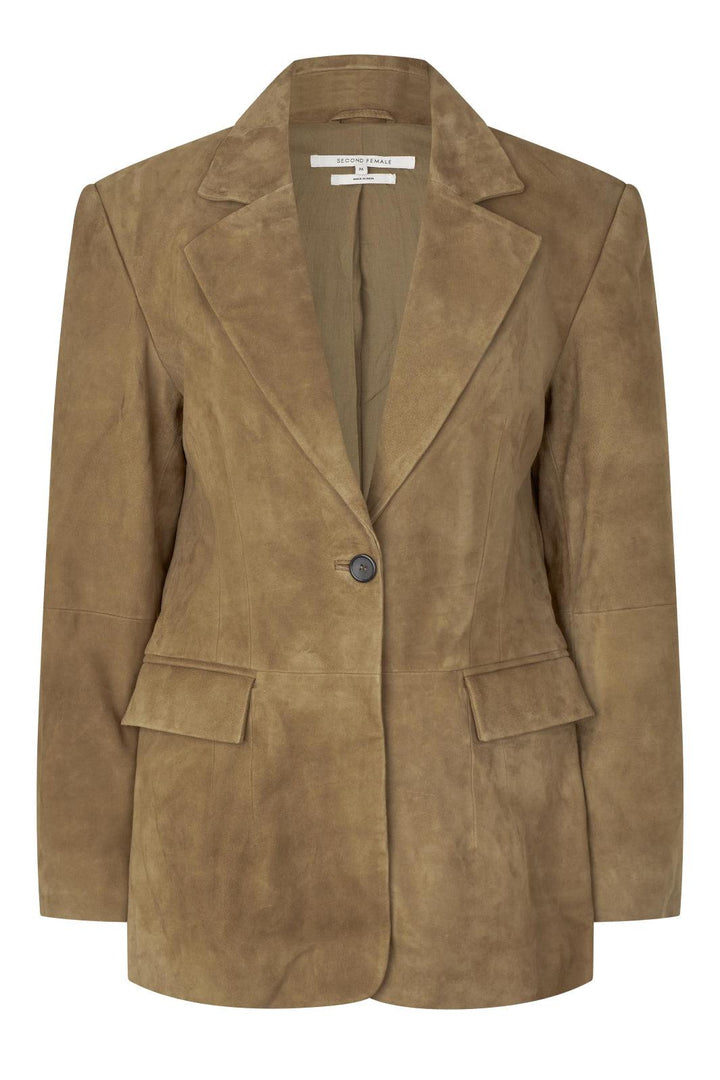 Second Female - Suellen Fitted Suede Blazer 60521 - 6152 Petrified Oak
