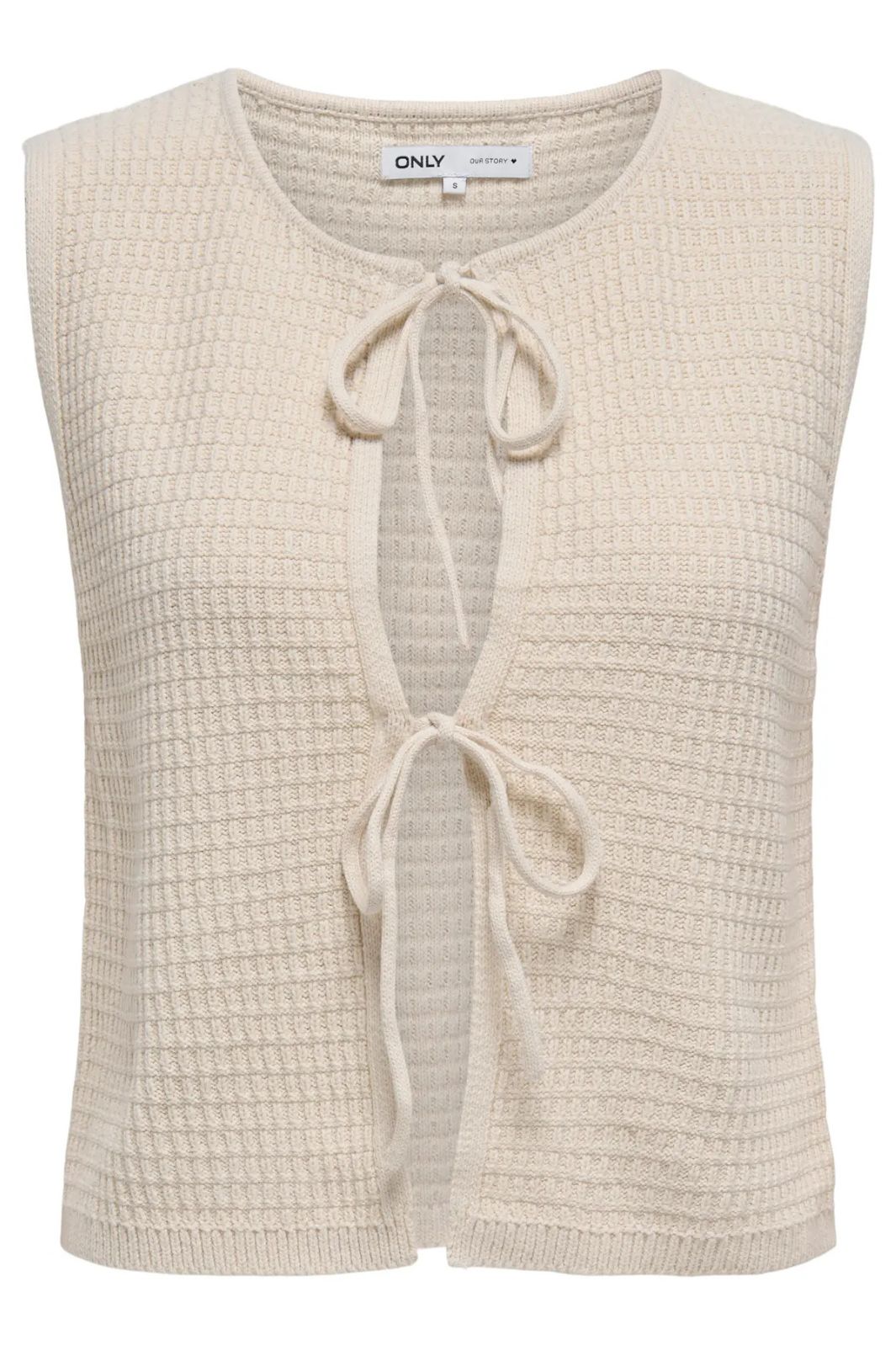 Only - Onlbirtie Sl Tie V-Neck Vest Cc Knt - 4777998 Birch