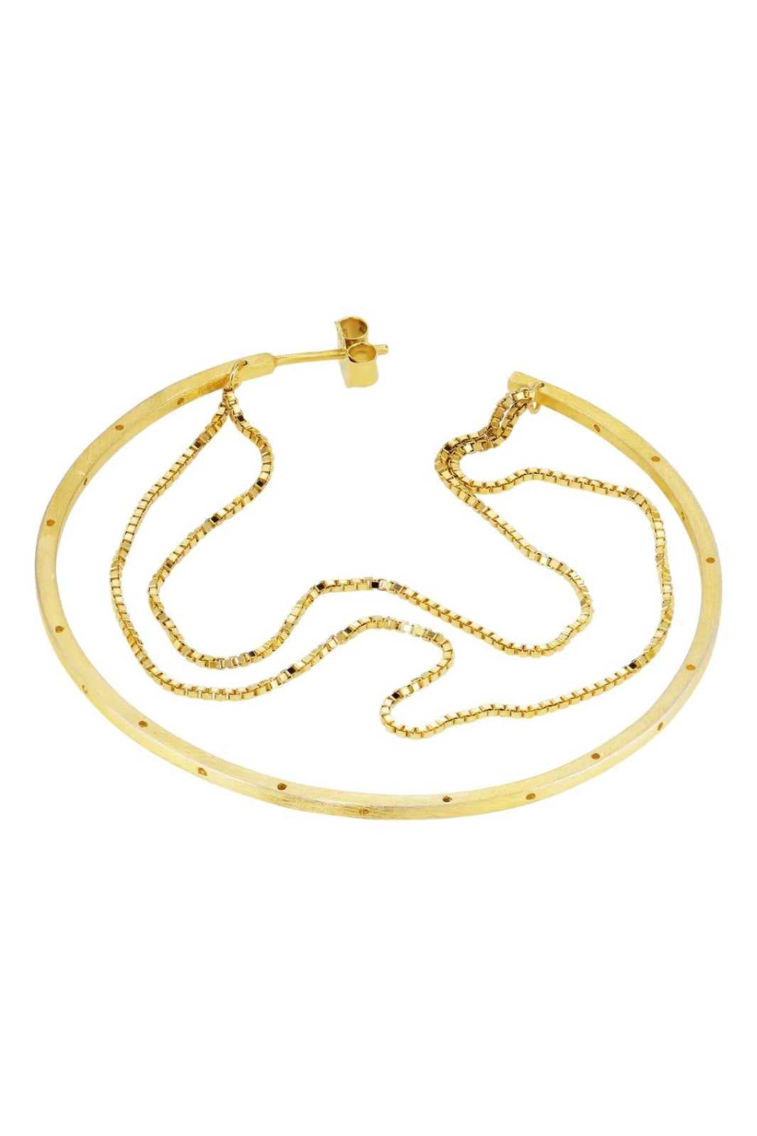 Jane Kønig - Big Orbis Chain Hoop BOCH-SS25-G - Forgyldt
