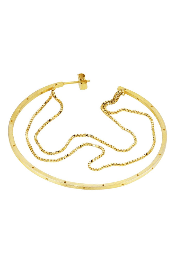 Jane Kønig - Big Orbis Chain Hoop BOCH-SS25-G - Forgyldt