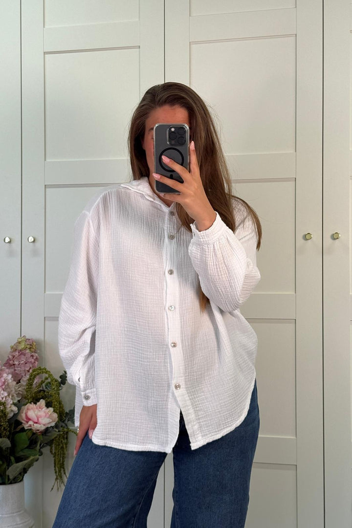 A-bee - Francesca Shirt Skjorte - White