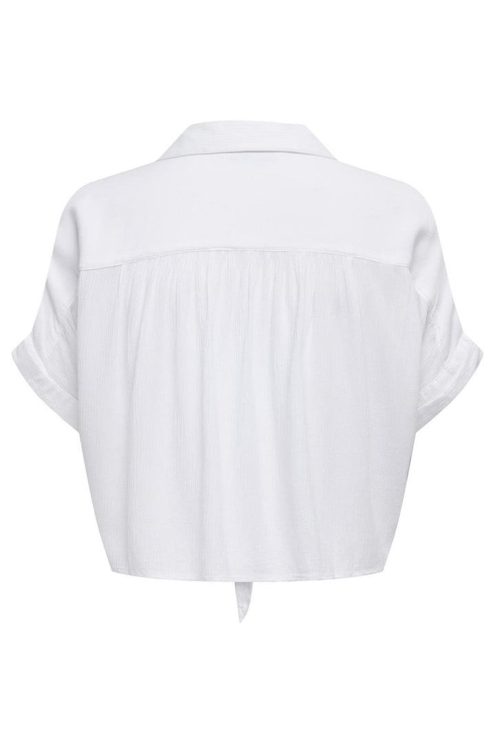 Only - Onlpaula Life S/S Tie Shirt - 4276984 White