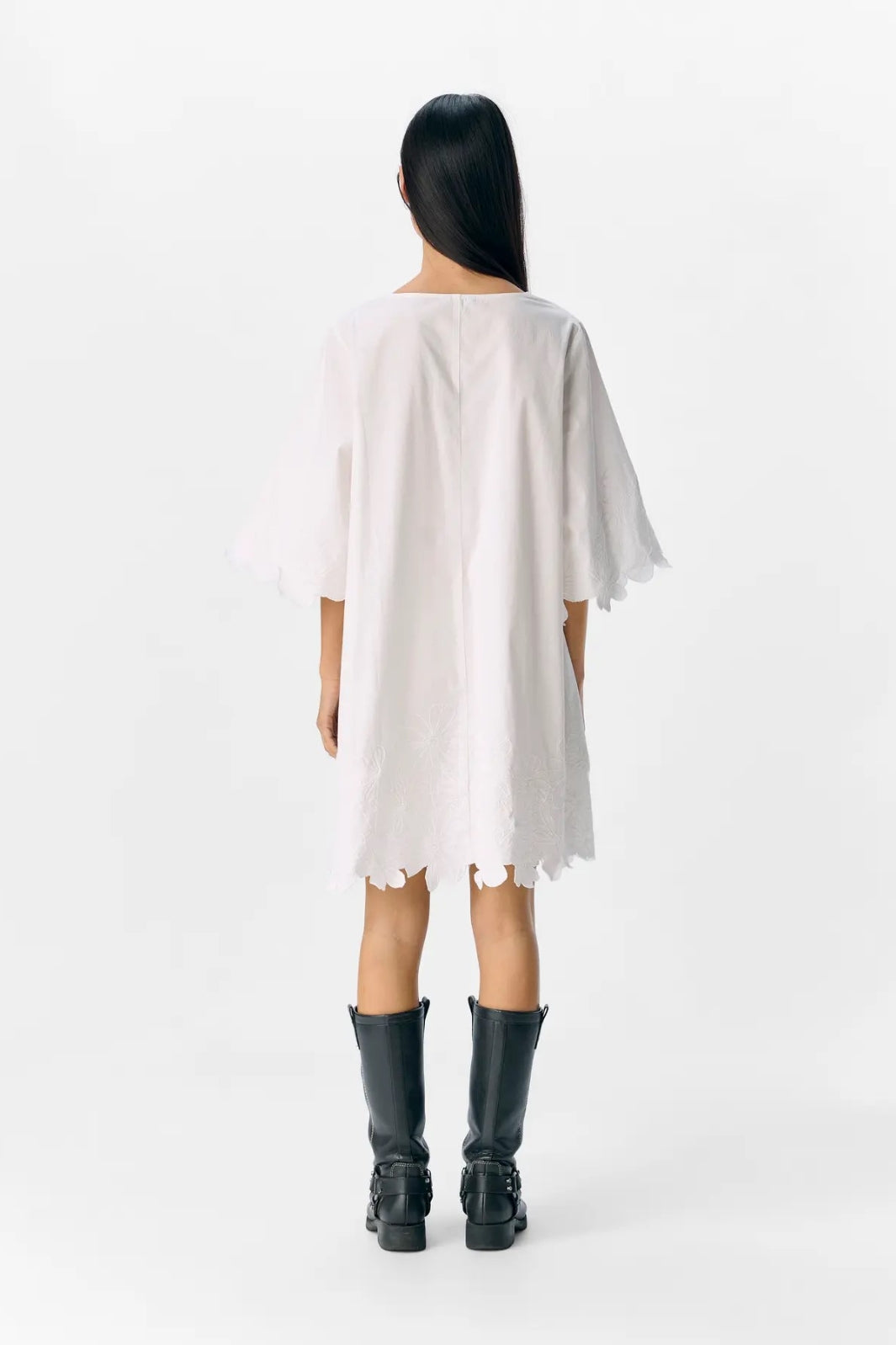 Object - Objkamma 3/4 Lo Short Dress Ss Fair 25 - 4881814 Cloud Dancer