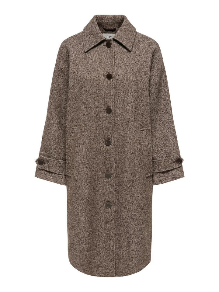JDY - Jdyvinga Herringbone Long Coat Yfm - 5044304 Chocolate Torte Herringbone