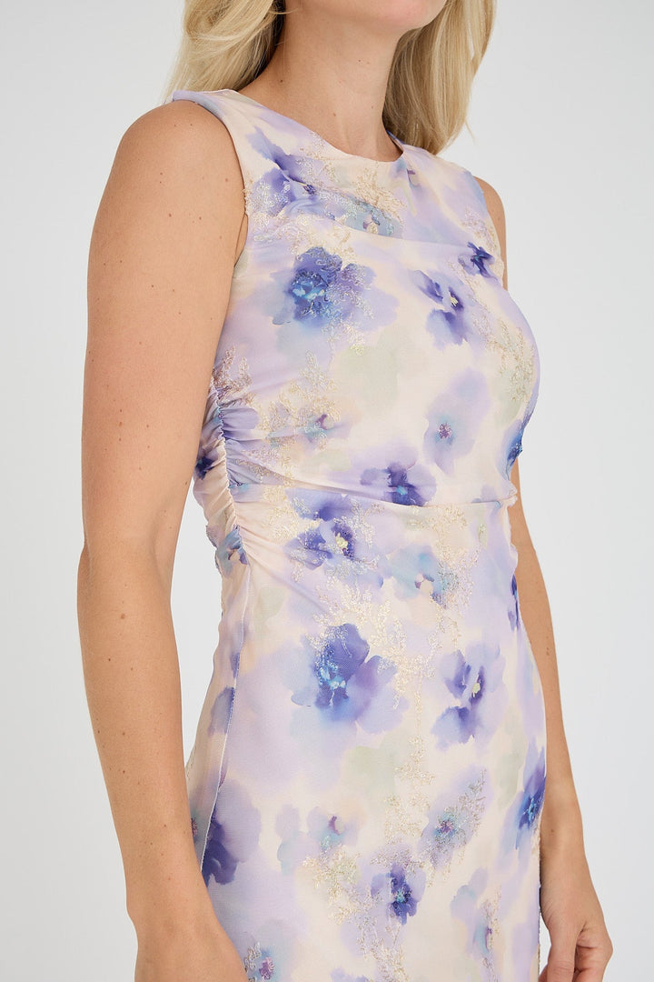 A-View - Belena Dress AV8051 - 129 - Purple/Yellow