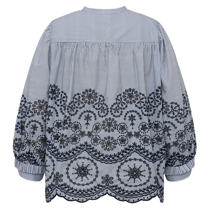 Gossia - Meego Cao Blouse G2848 - Blue Stripes