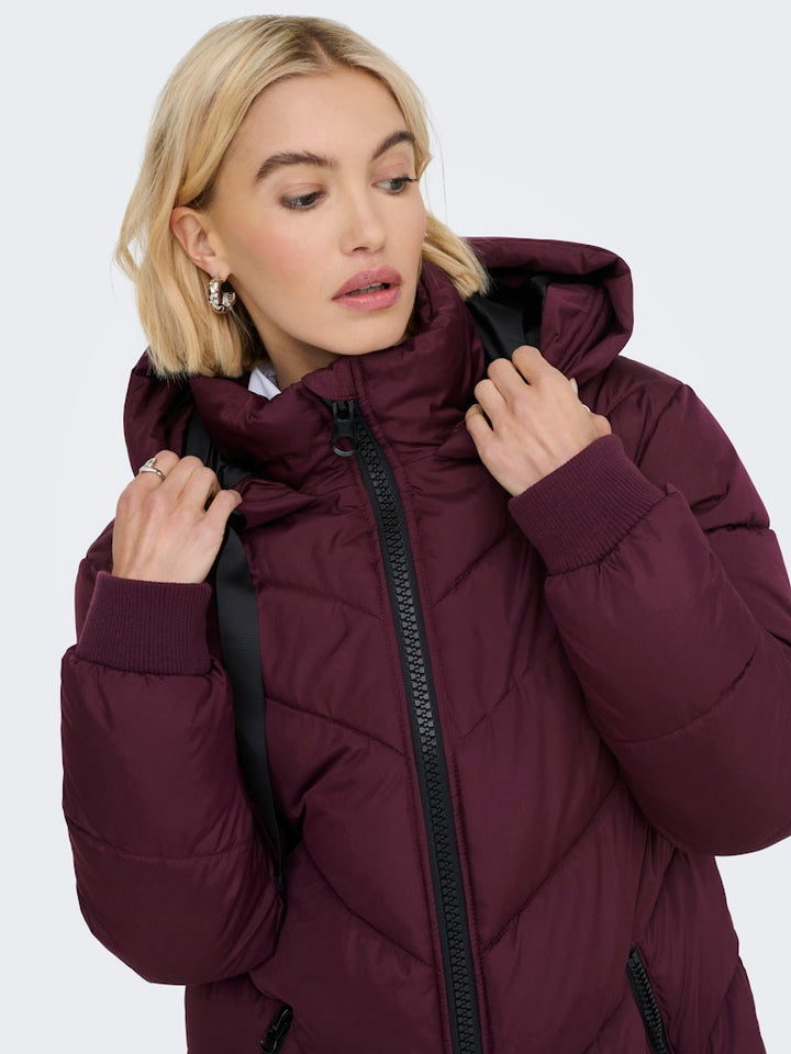JDY - Jdyskylar Life Hood Jacket - 4892093 Fig Black