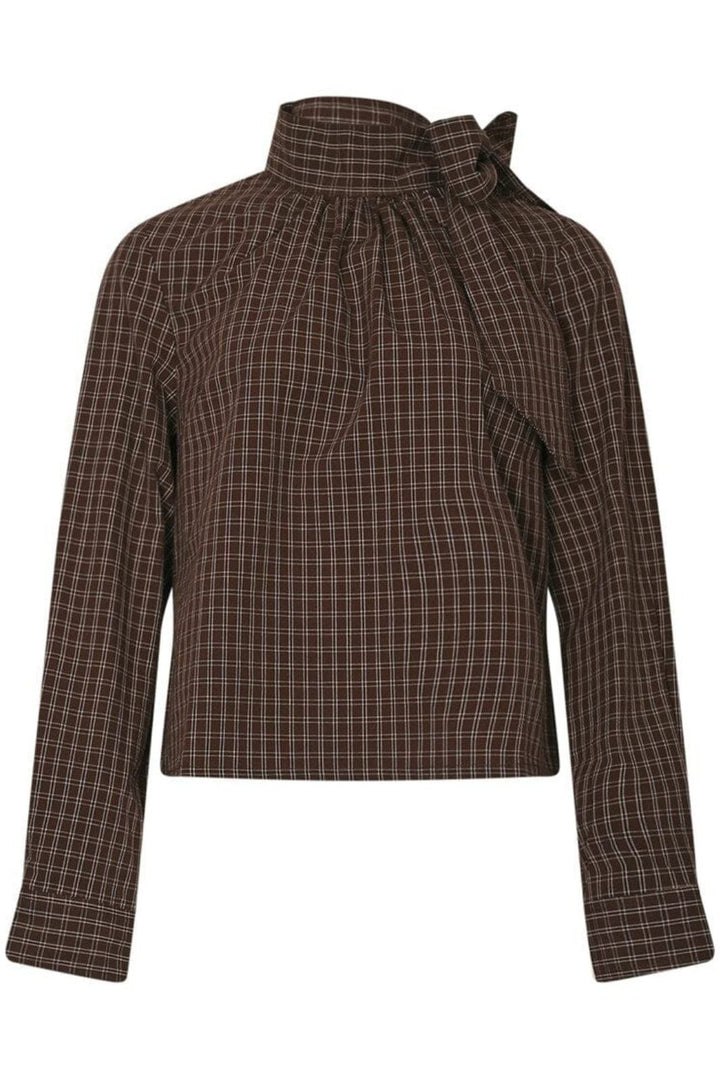 Noella - Kesha Ls Blouse 14520001 - 1408 - Cari Brown Check