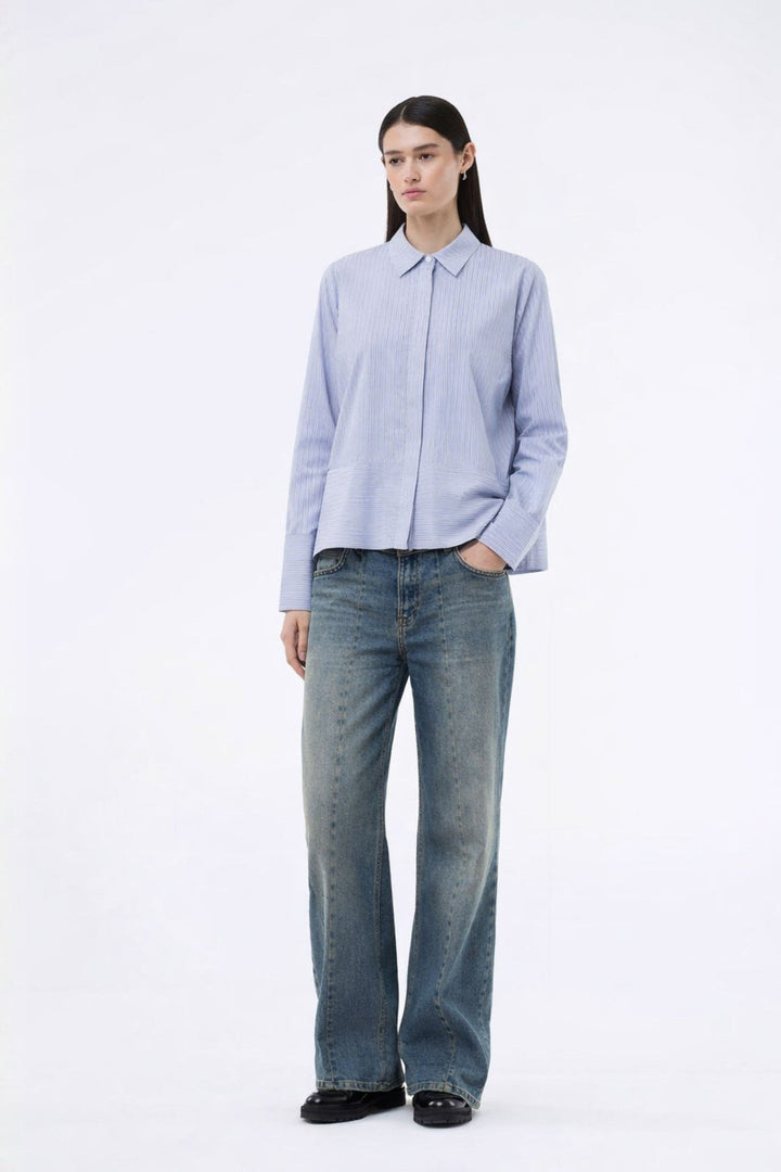 ModströM - Brodiemd Shirt 59255 - 12061 - Zen Blue Pinstripe