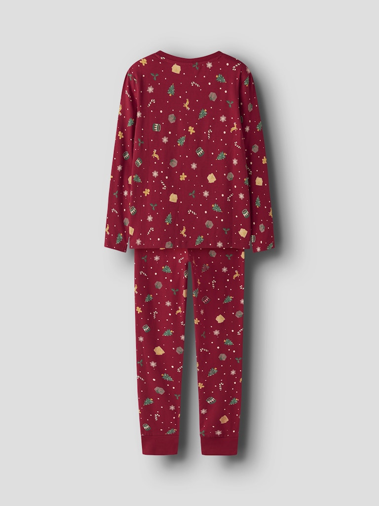 Name It - Nknvismas Ls Nightset - 4879844 Jester Red Xmas Aop Red