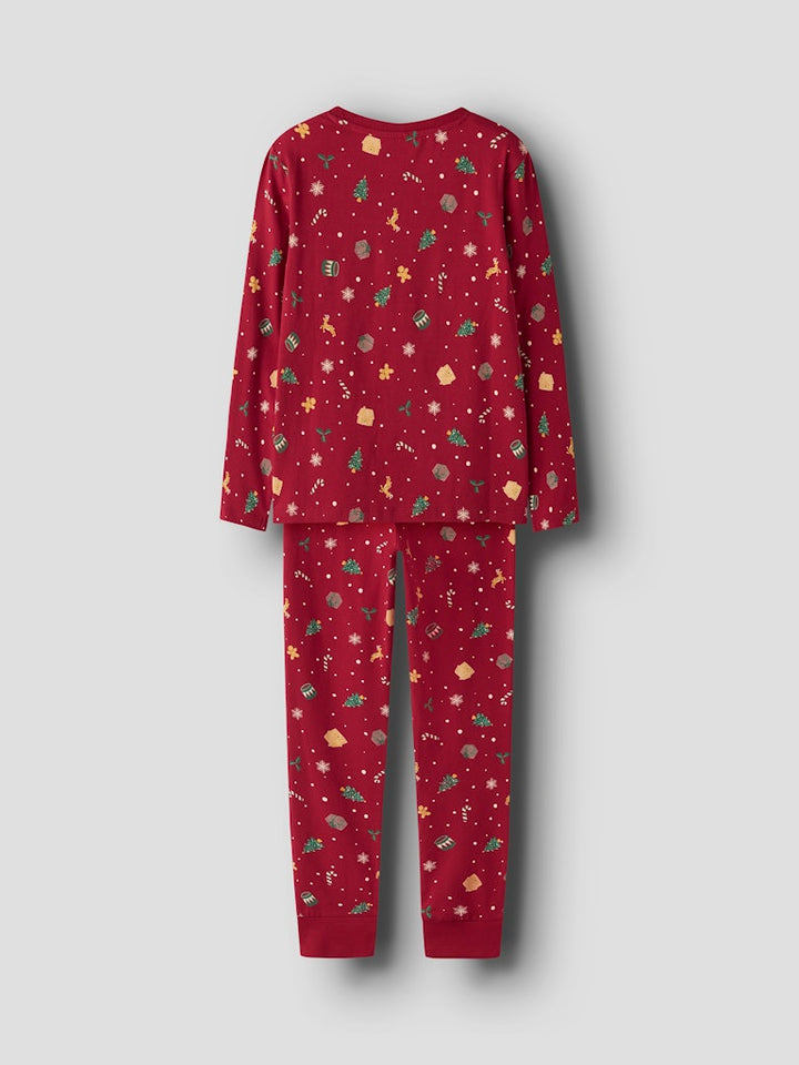 Name It - Nknvismas Ls Nightset - 4879844 Jester Red Xmas Aop Red