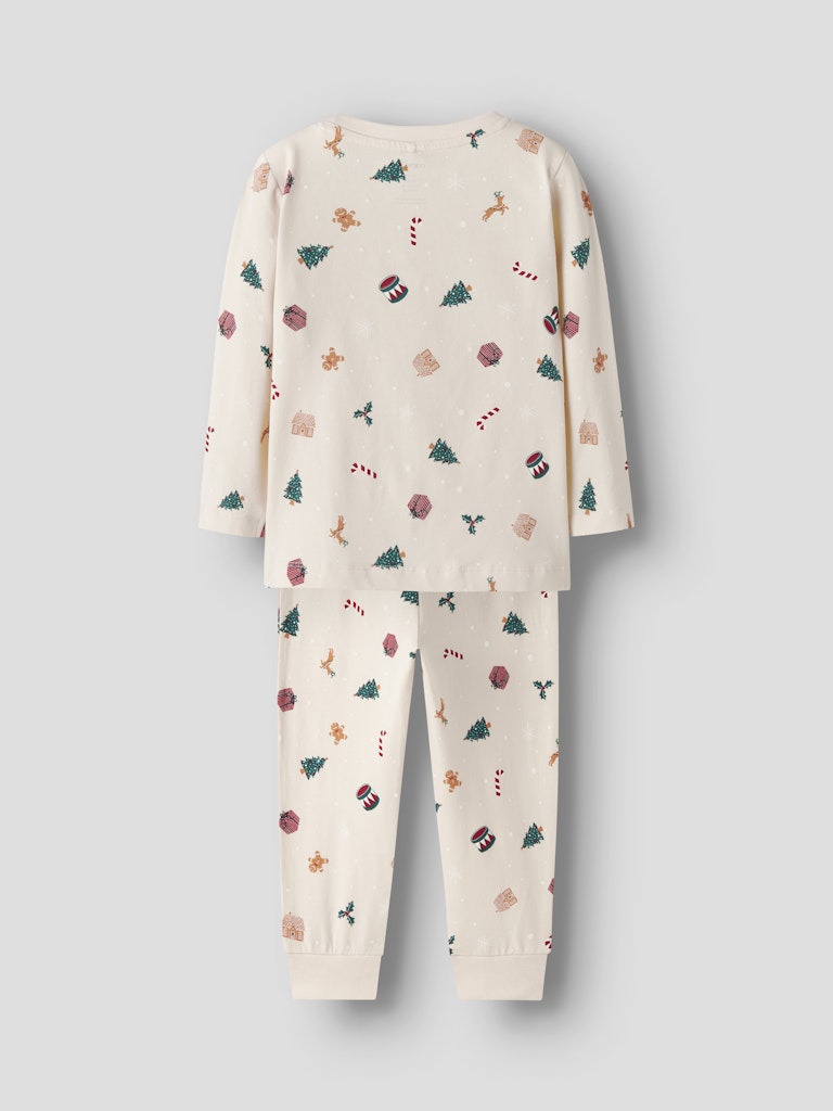 Name It - Nmnvismas Ls Nightset - 4918965 Whitecap Gray Xmas Aop