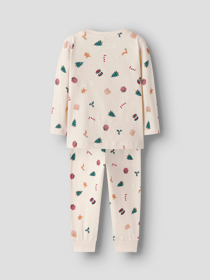 Name It - Nmnvismas Ls Nightset - 4918965 Whitecap Gray Xmas Aop