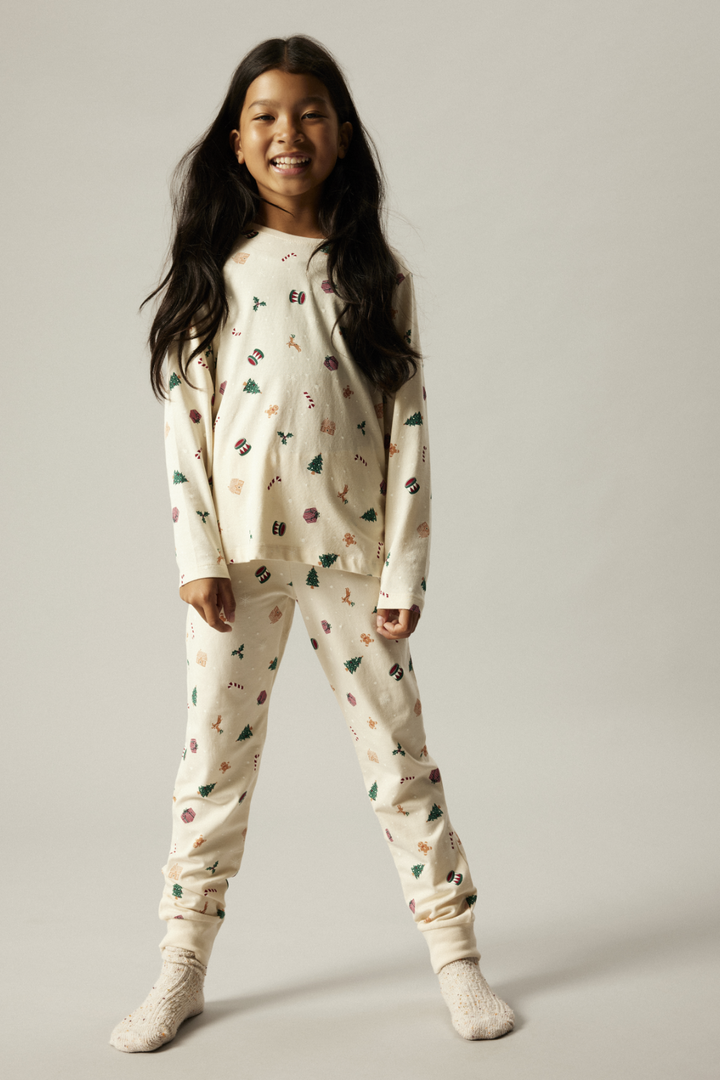 Name It - Nmnvismas Ls Nightset - 4918965 Whitecap Gray Xmas Aop