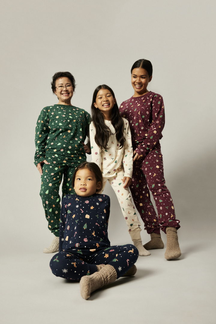 Name It - Nmnvismas Ls Nightset - 4918966 Burgundy Xmas Aop