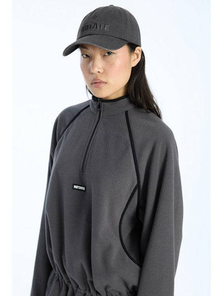 Rotate - Fleece Half Zip Jacket 1153681205 - 1205 Gray Pinstripe