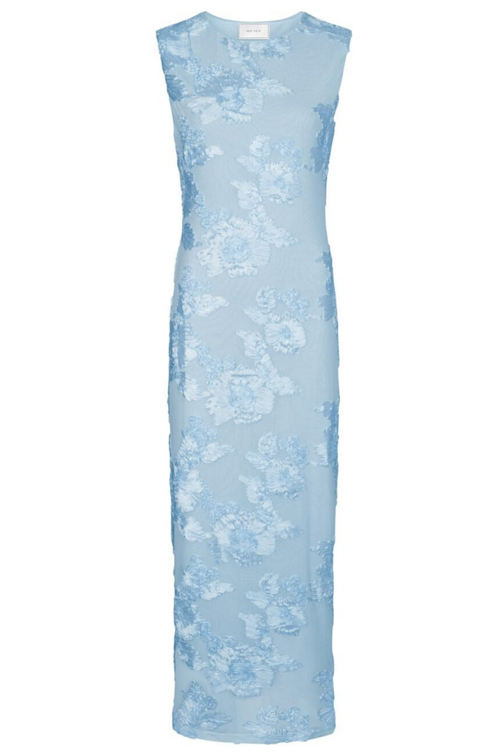 Ennakkotilaus - Neo Noir - Tiranna Big Flower Mesh Dress 166824 - 145 - Light Blue