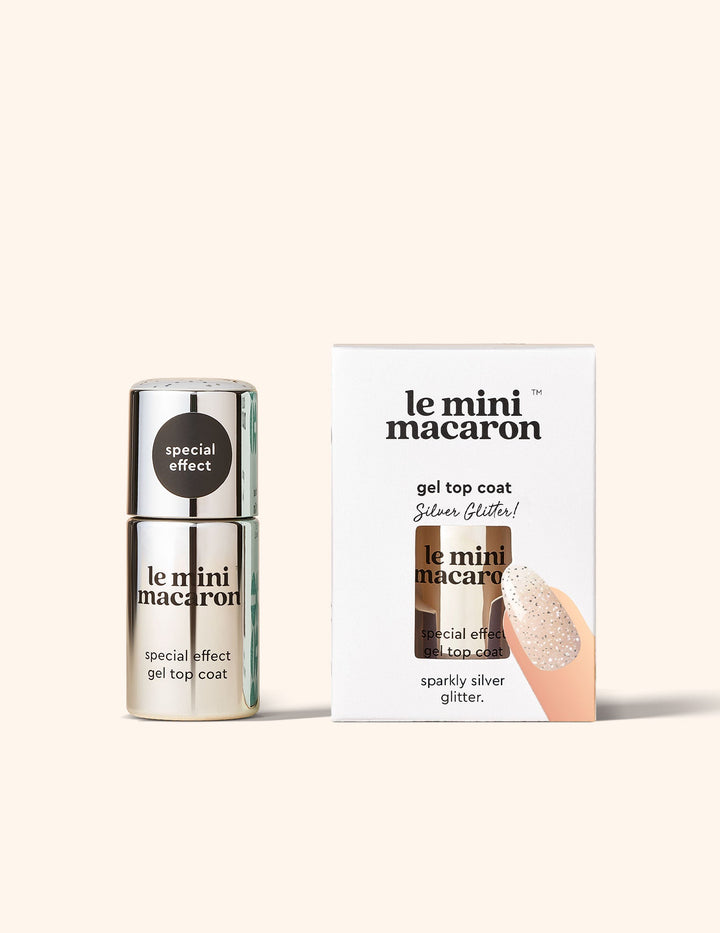 Le Mini Macaron - Single Gel Top Coat TOP002 - Silver Glitter