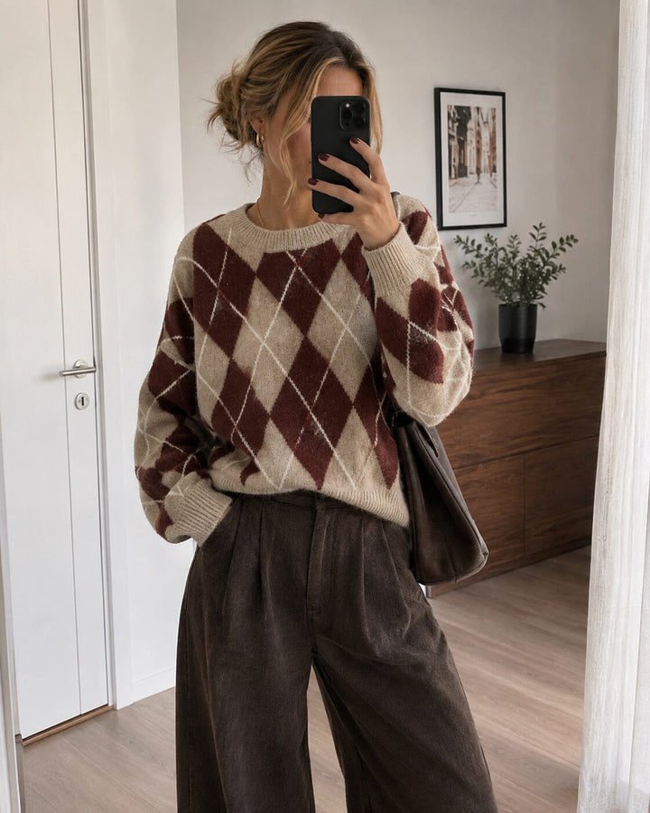 A-Bee - Amara Knit - Burgundy Strikbluser 