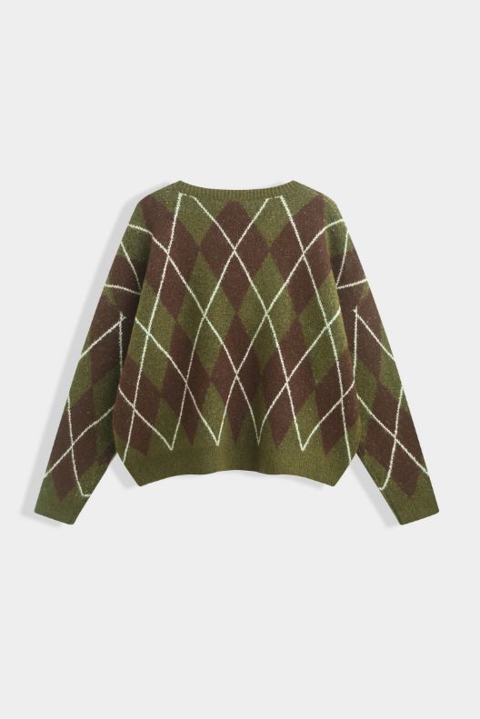 A-Bee - Amara Knit - Green Strikbluser 