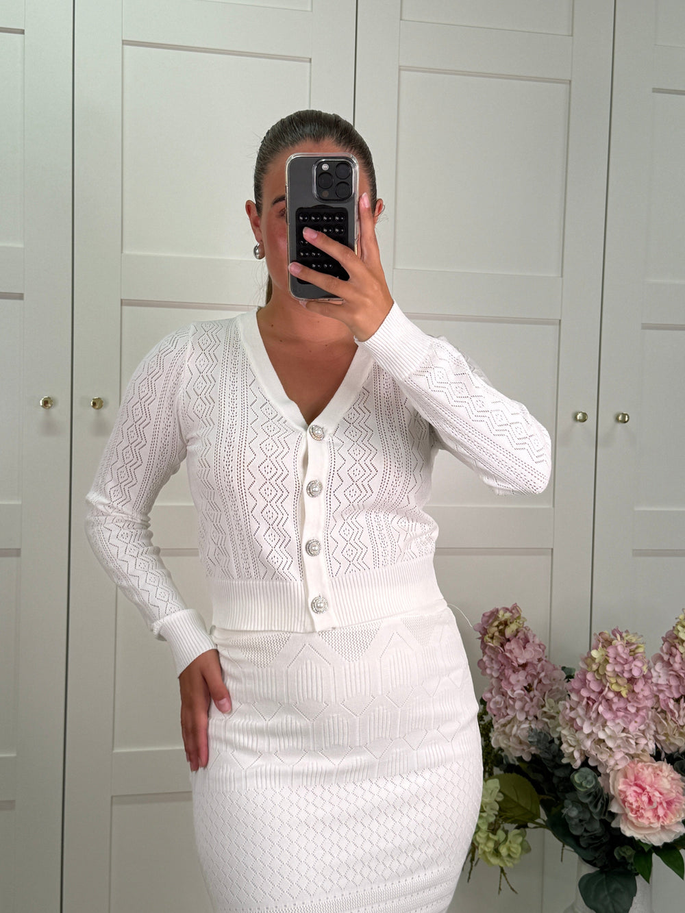 A-bee - Bianca Cardigan - White Toppe 