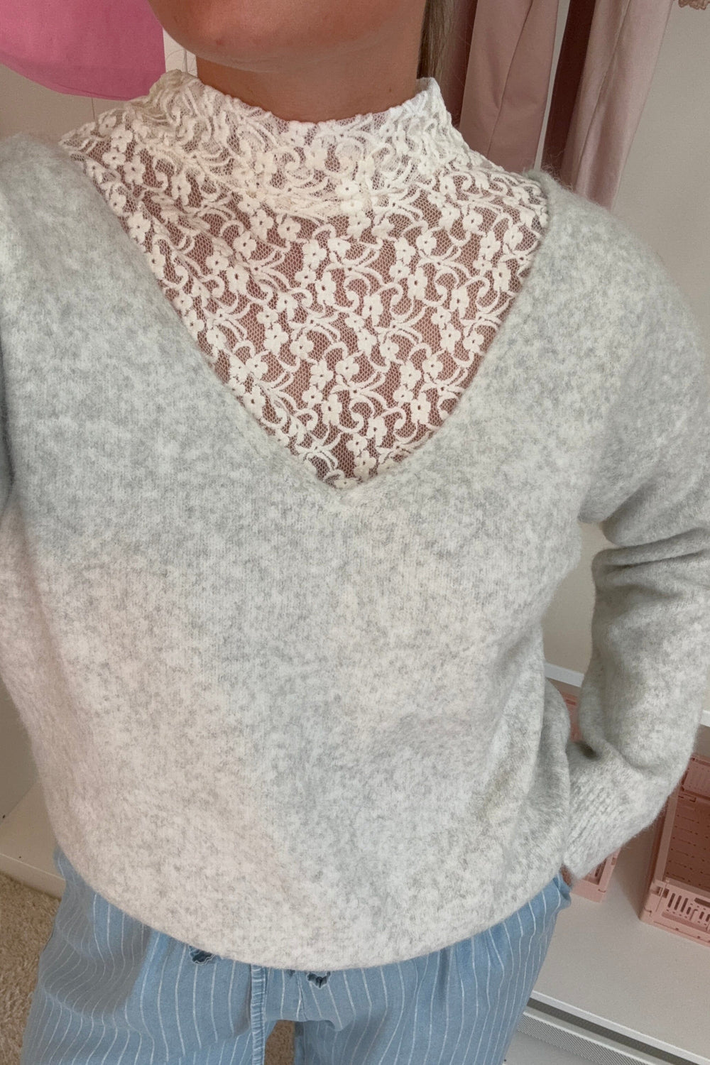 A-bee - Clarisse Striktrøjer - Light grey Strikbluser 