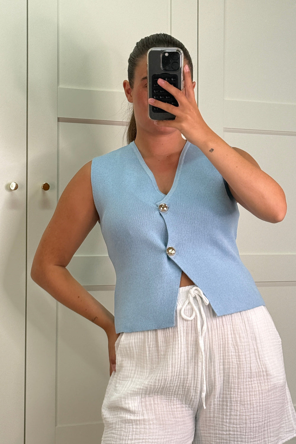 A-bee - Georgia Top - Light Blue Toppe 