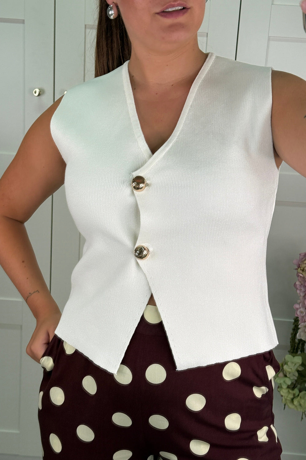 A-bee - Georgia Top - White Toppe 
