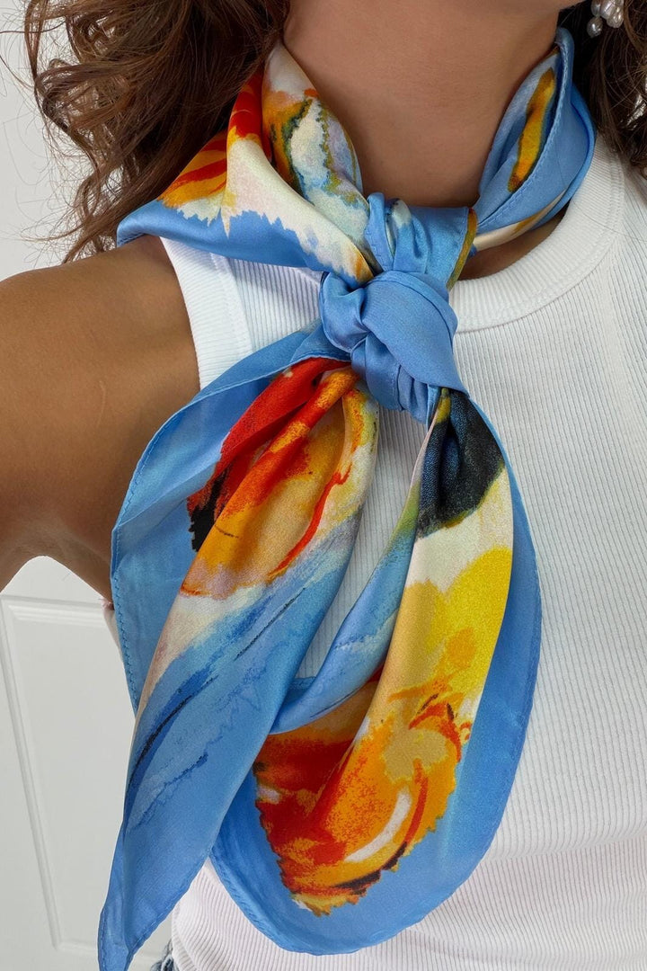 A-bee - Juliska Scarf - Blue Tørklæder 