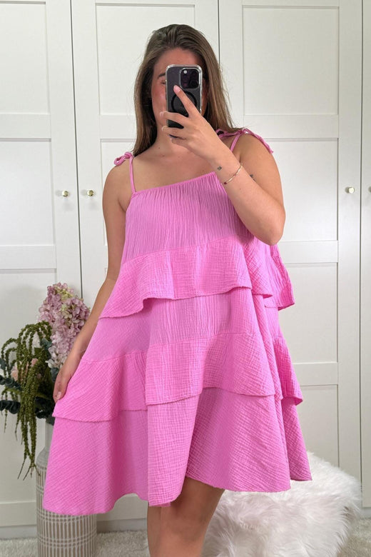 A-bee - Madison Kjole - Pink Kjoler 