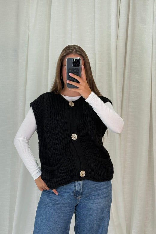 A-bee - Marya Vest - Black Veste 