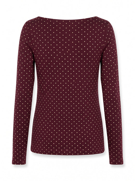 A-Bee - Poppy 97201 - Burgundy With Cream Polka Dot Bluser 
