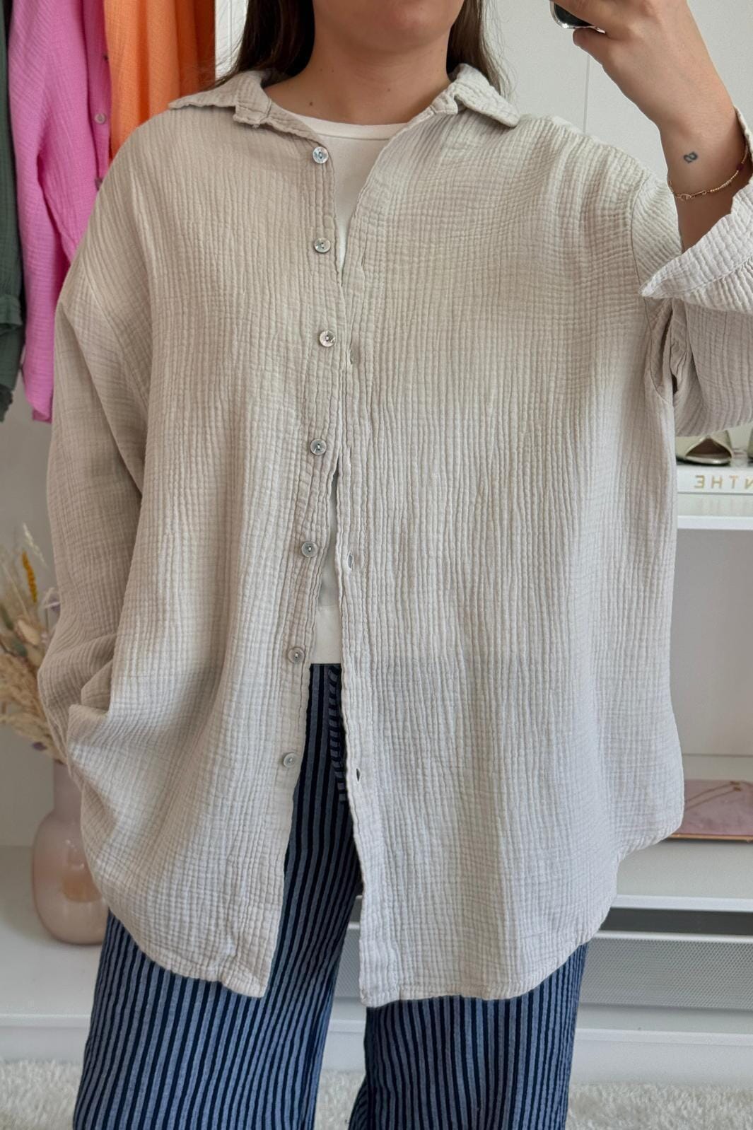 A-bee - Runa Shirt - Beige Skjorter 