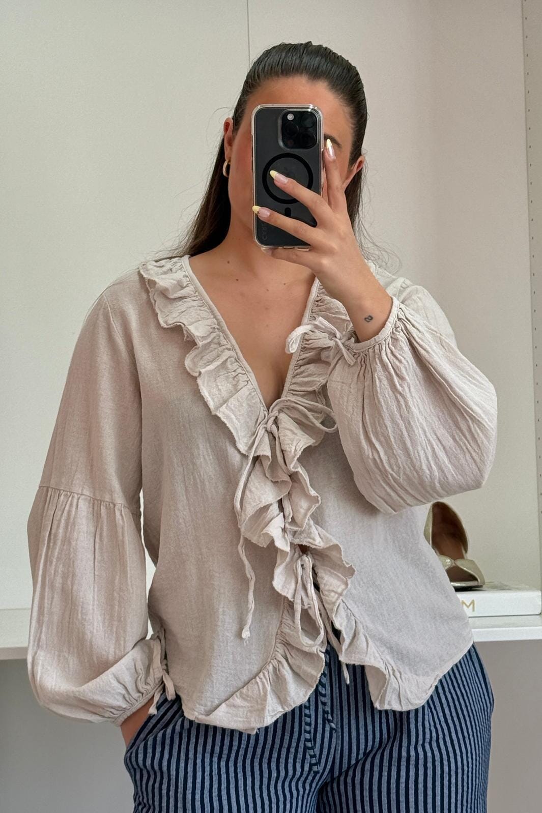 A-bee - Solveig Shirt - Beige Bluser 