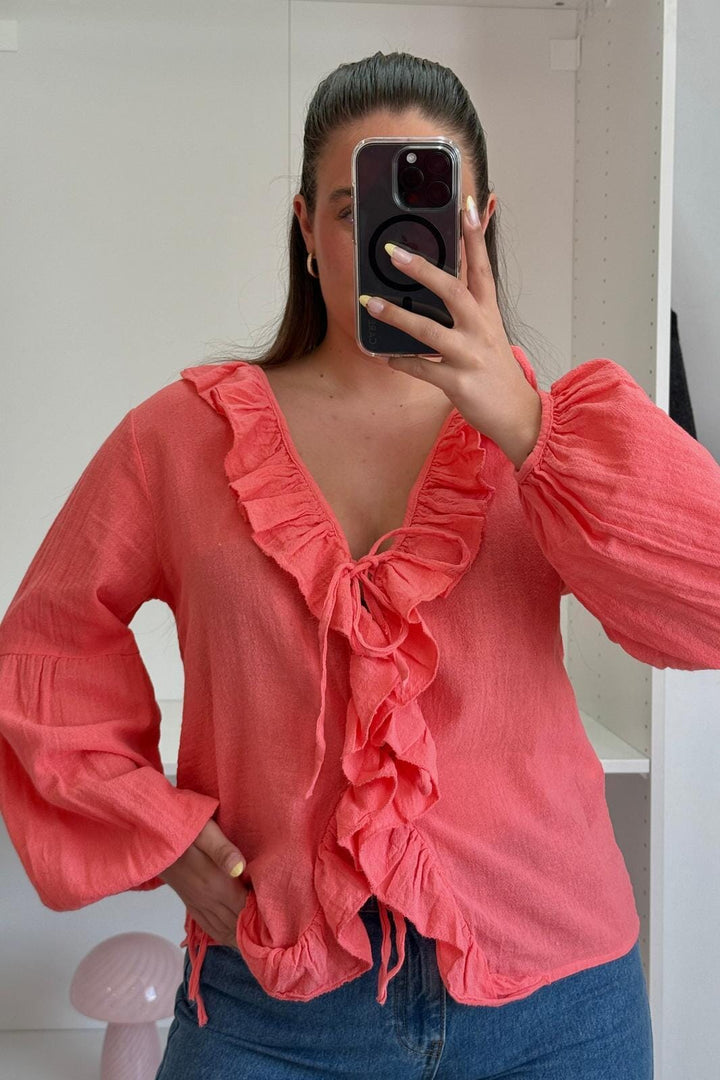 A-bee - Solveig Shirt - Coral Bluser 