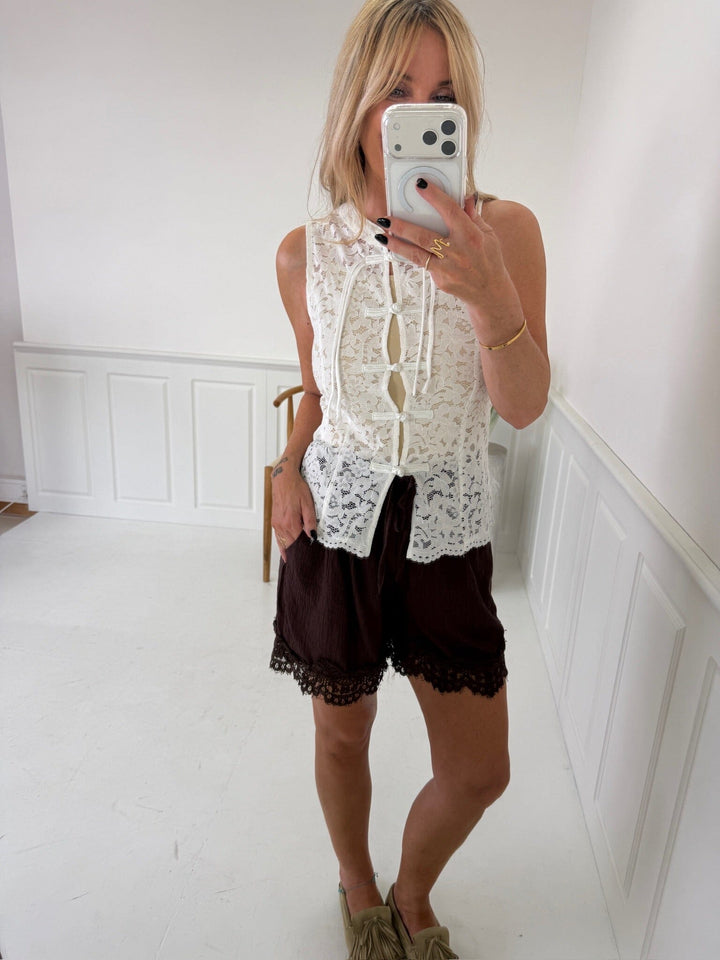 A-Bee - Vesper Top - White Toppe 