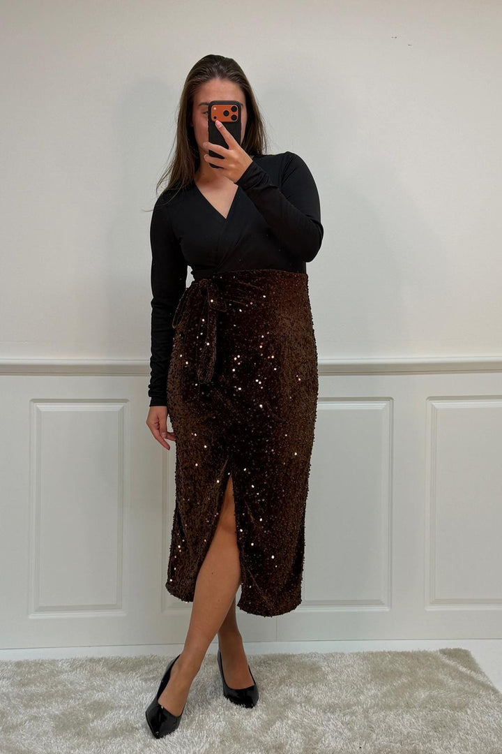 A-bee - Viviana dress - Dark Brown Kjoler 