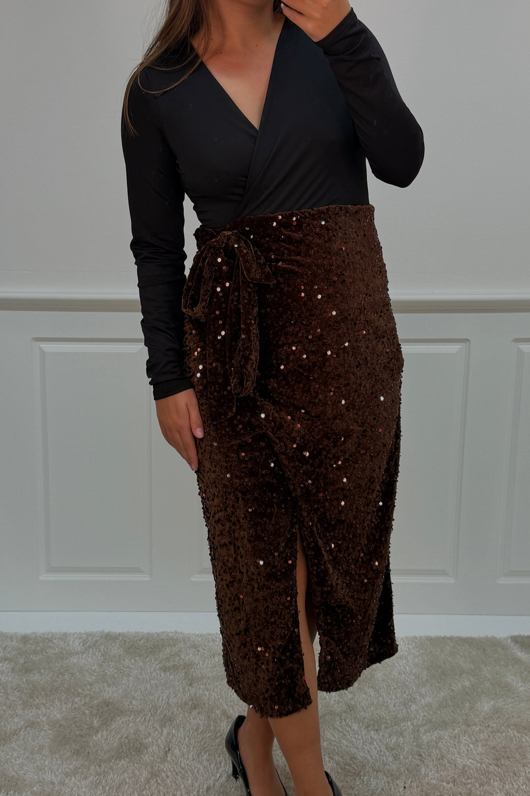 A-bee - Viviana dress - Dark Brown Kjoler 