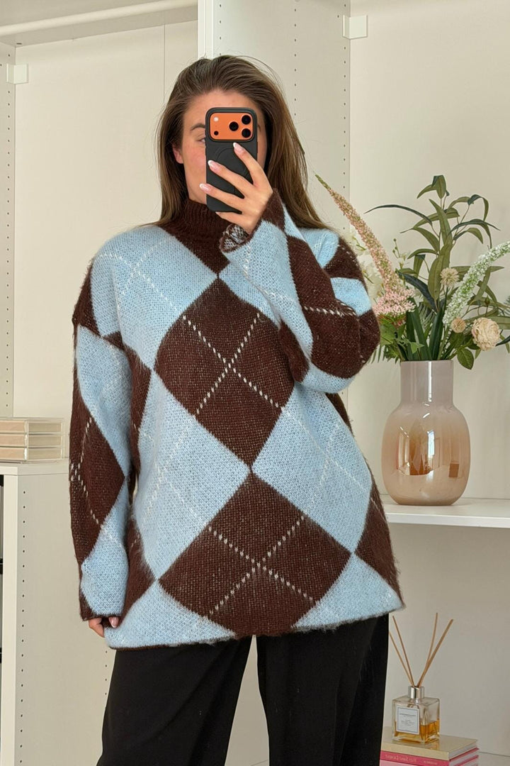 A-bee - Yamina Knit - Sky Blue Strikbluser 