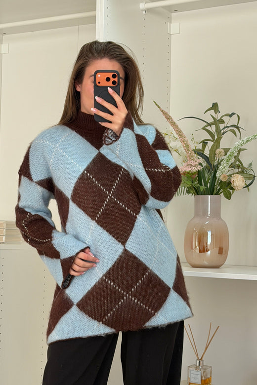 A-bee - Yamina Knit - Sky Blue Strikbluser 