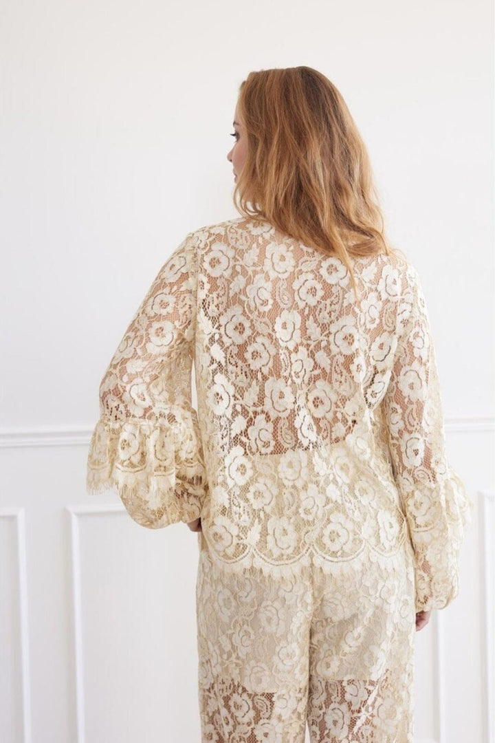 A-VIEW - Alaia Lace Shirt - 004 Sand Skjorter 