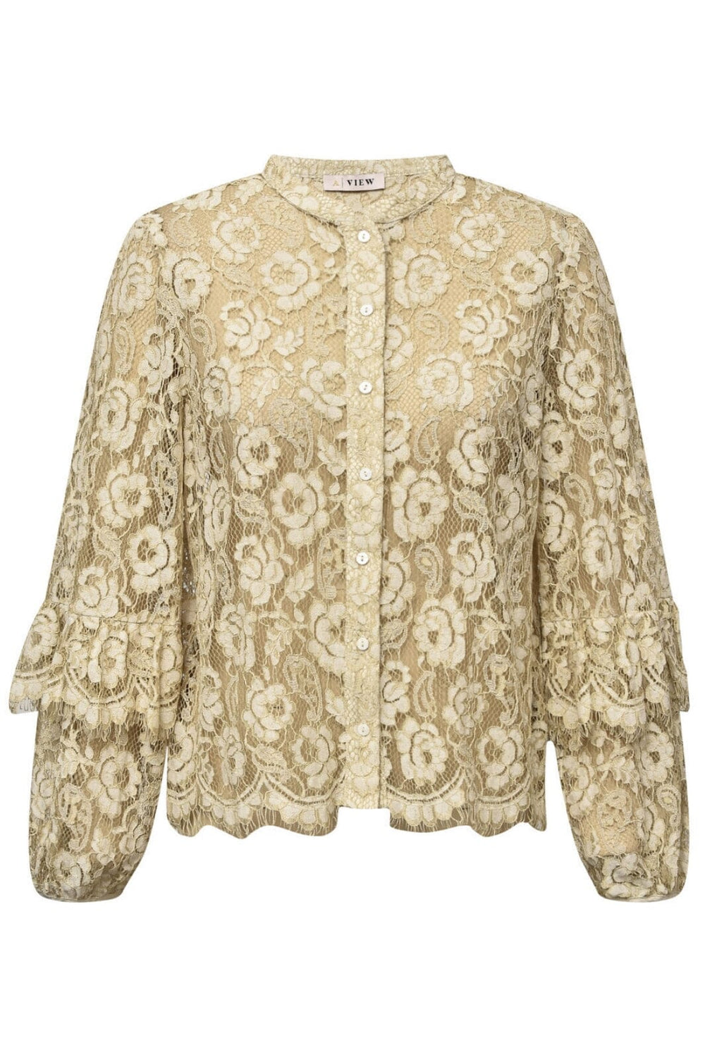 A-VIEW - Alaia Lace Shirt - 004 Sand Skjorter 