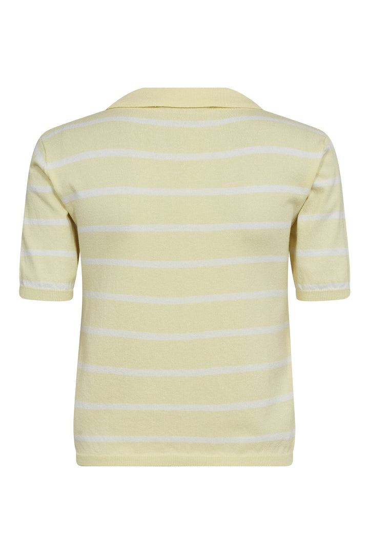 A-View - Elo Knit Polo AV7078 - 123 - Yellow/White Strikbluser 