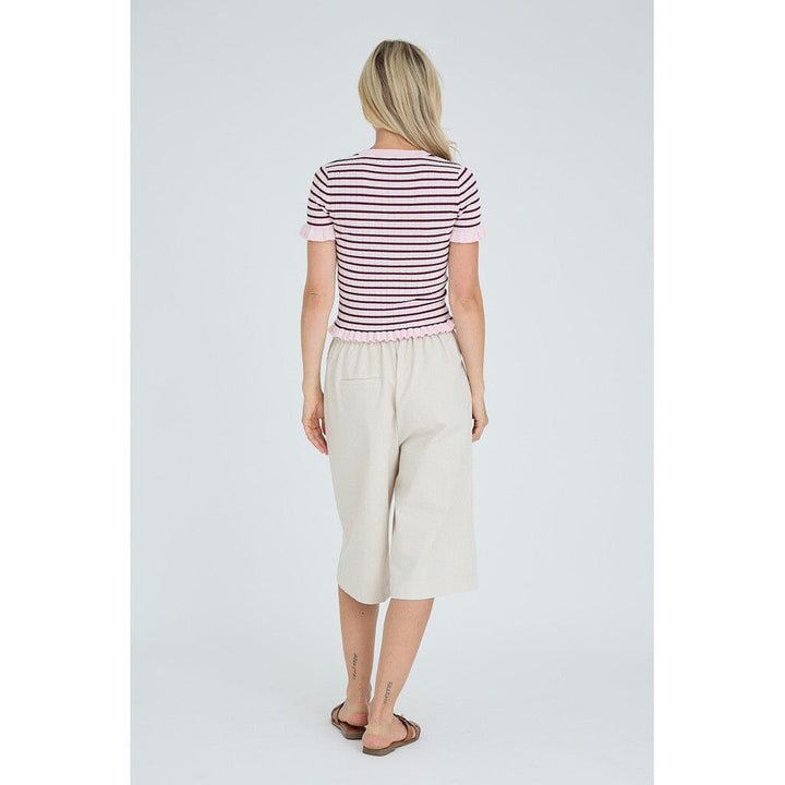 A-View - Fabi Knit Top AV7079 - 373 - Bordeaux/Rose T-shirts 