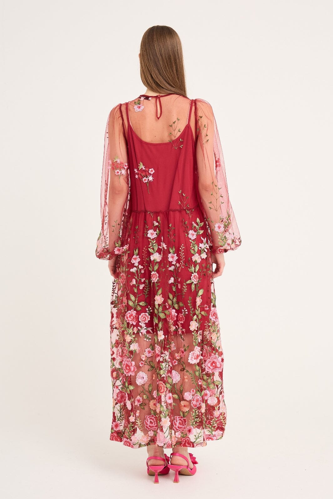 A-View - Fuschia Dress AV4614 - 373 - Bordeaux/Rose