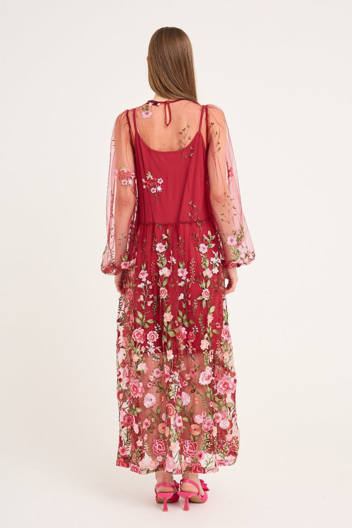A-View - Fuschia Dress AV4614 - 373 - Bordeaux/Rose