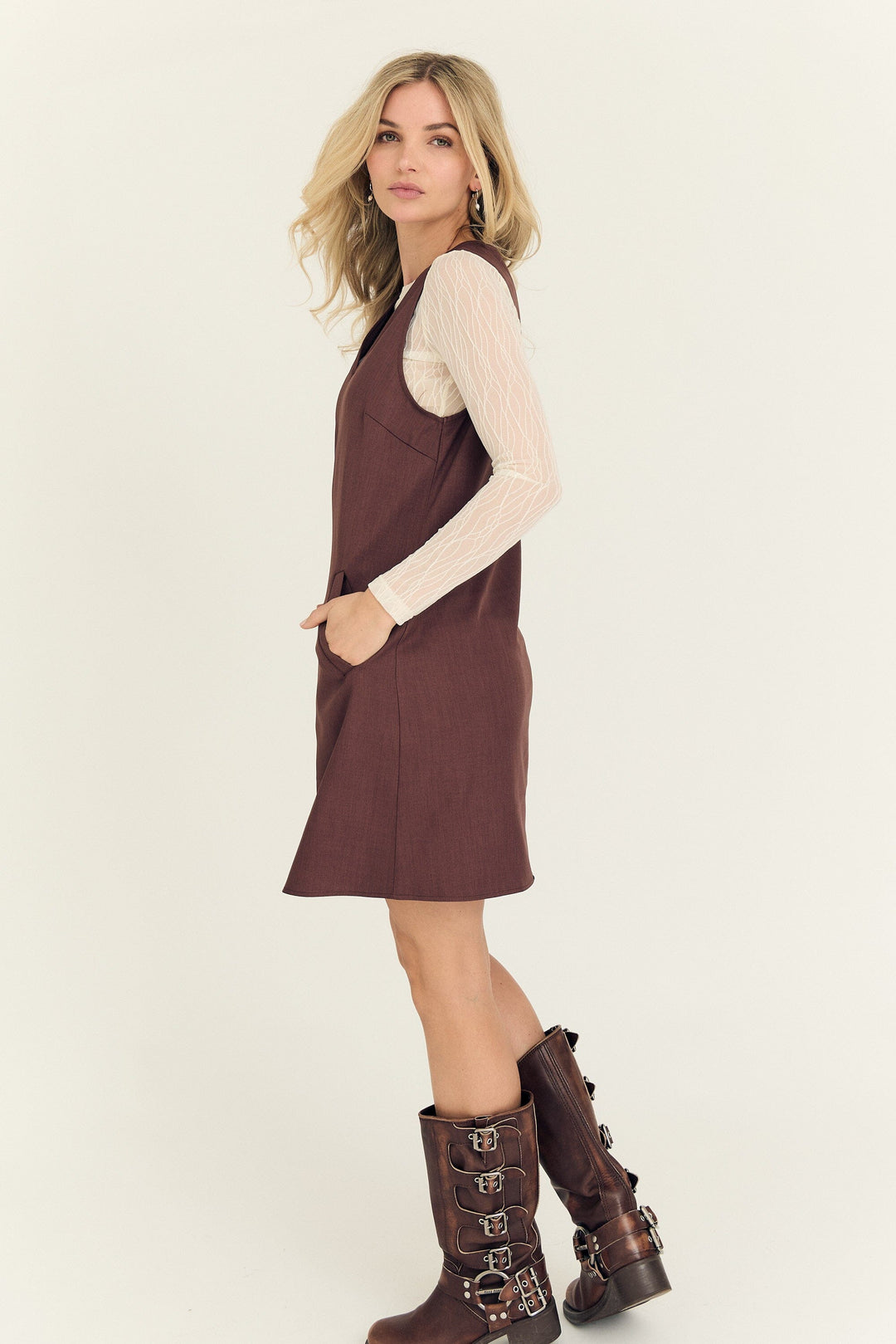 A-View - Juliette Spencer Dress AV7025 - 213 - Deep Mauve Kjoler 